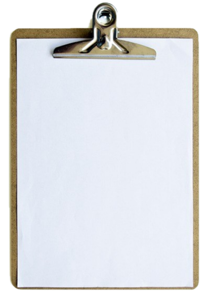 Clipboard with blank paper PNG